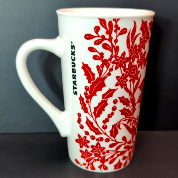 Starbucks Tall Red/White Festive Christmas Holiday Mug 18 fl oz . - Picture 1 of 8